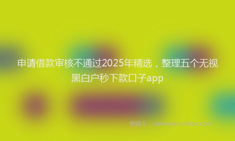 申请借款审核不通过2025年精选，整理五个无视黑白户秒下款口子app