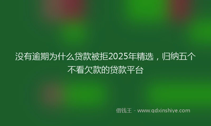 没有逾期为什么贷款被拒2025年精选，归纳五个不看欠款的贷款平台