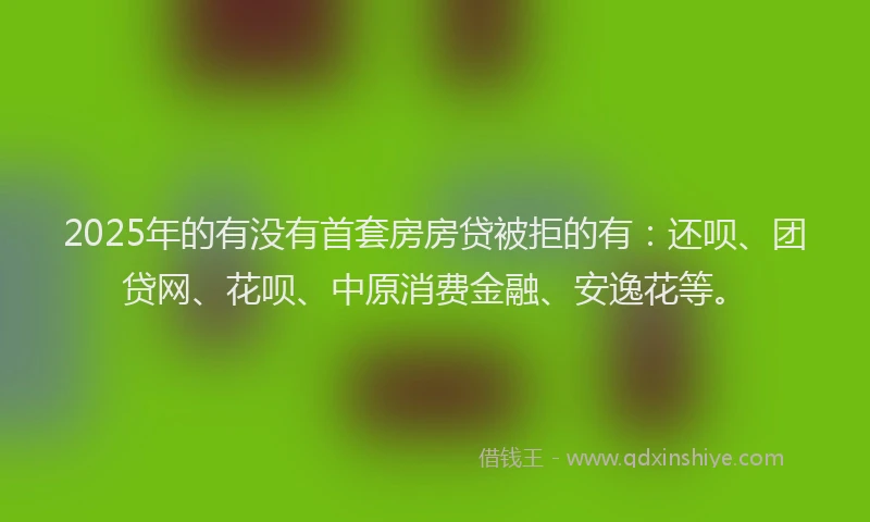 2025年的有没有首套房房贷被拒的有：还呗、团贷网、花呗、中原消费金融、安逸花等。