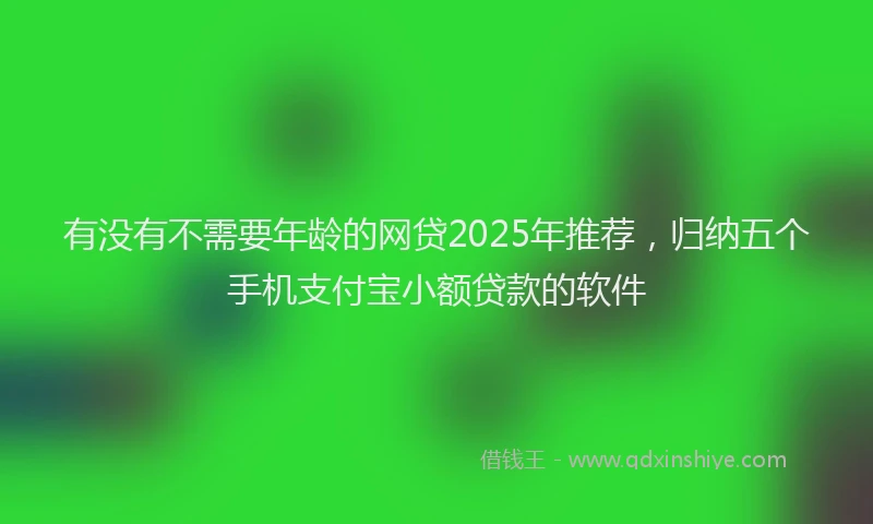 有没有不需要年龄的网贷2025年推荐，归纳五个手机支付宝小额贷款的软件