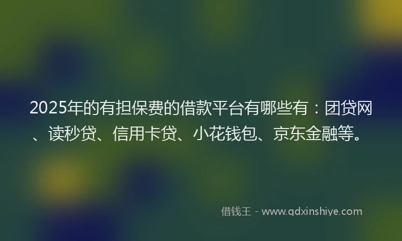 2025年的有担保费的借款平台有哪些有：团贷网、读秒贷、信用卡贷、小花钱包、京东金融等。