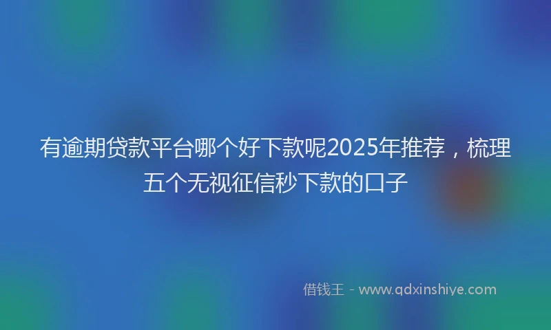有逾期贷款平台哪个好下款呢2025年推荐，梳理五个无视征信秒下款的口子