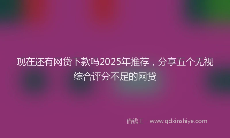 现在还有网贷下款吗2025年推荐，分享五个无视综合评分不足的网贷