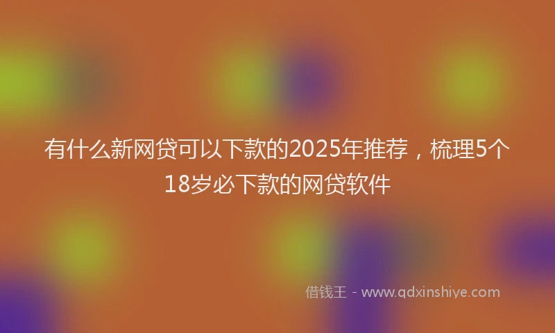 有什么新网贷可以下款的2025年推荐，梳理5个18岁必下款的网贷软件