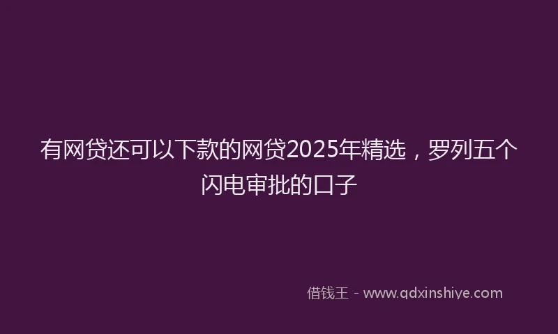有网贷还可以下款的网贷2025年精选，罗列五个闪电审批的口子