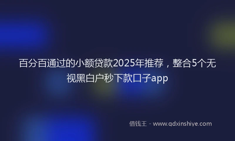 百分百通过的小额贷款2025年推荐，整合5个无视黑白户秒下款口子app