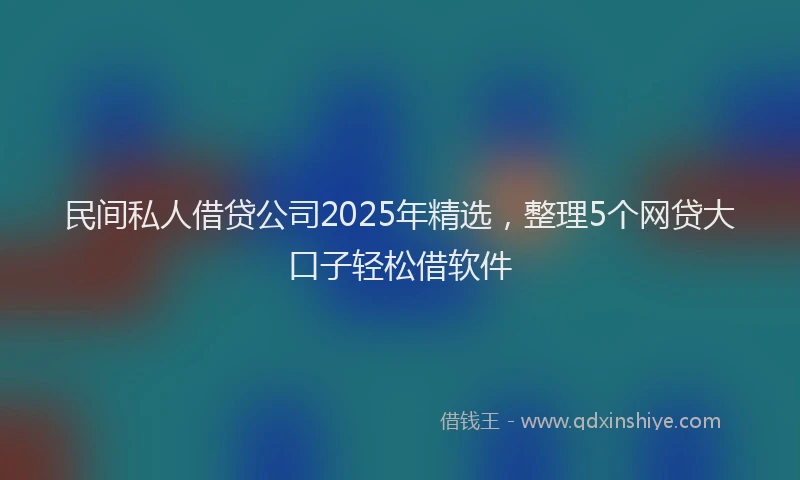 民间私人借贷公司2025年精选，整理5个网贷大口子轻松借软件