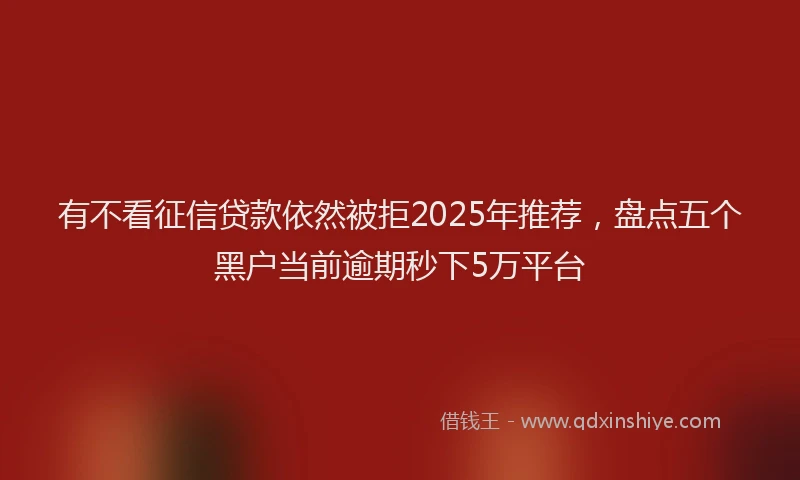 有不看征信贷款依然被拒2025年推荐，盘点五个黑户当前逾期秒下5万平台