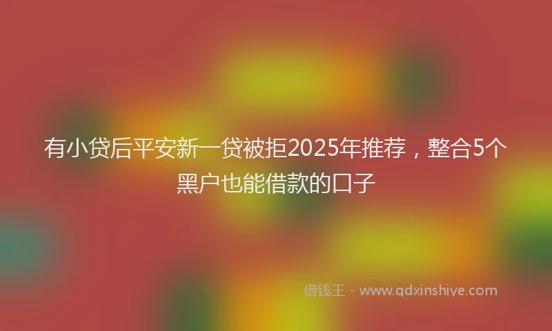有小贷后平安新一贷被拒2025年推荐，整合5个黑户也能借款的口子