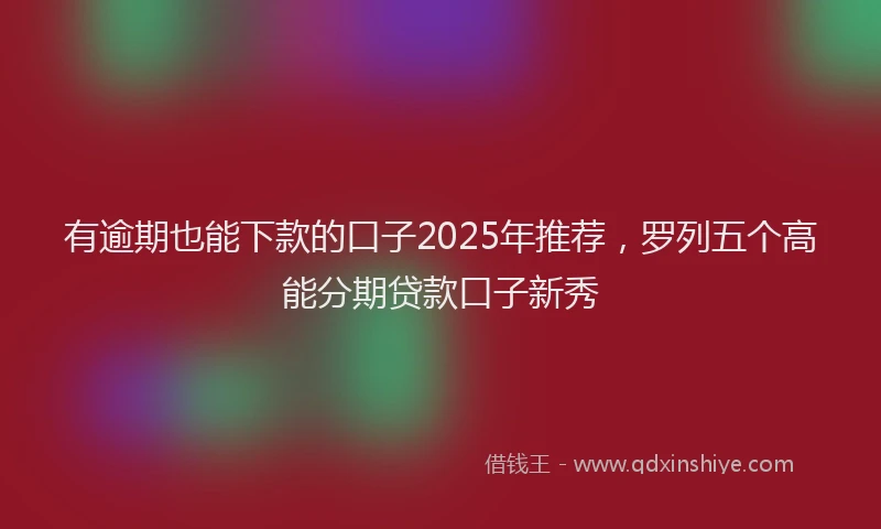 有逾期也能下款的口子2025年推荐，罗列五个高能分期贷款口子新秀