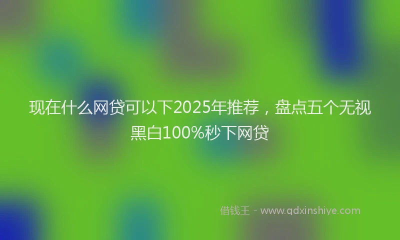 现在什么网贷可以下2025年推荐，盘点五个无视黑白100%秒下网贷