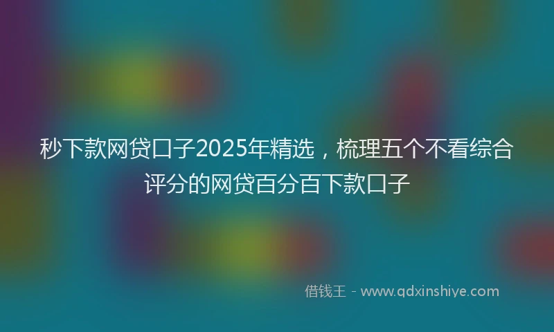 秒下款网贷口子2025年精选，梳理五个不看综合评分的网贷百分百下款口子