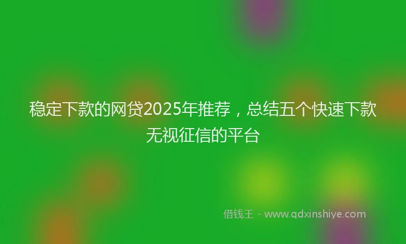 稳定下款的网贷2025年推荐，总结五个快速下款无视征信的平台