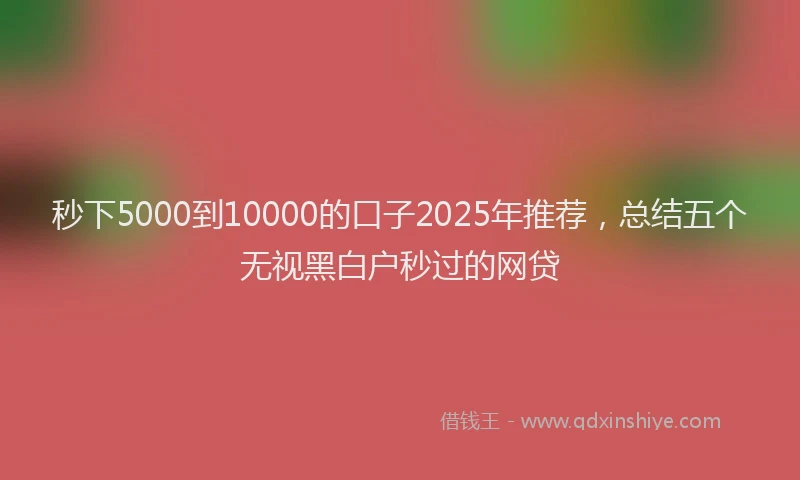 秒下5000到10000的口子2025年推荐，总结五个无视黑白户秒过的网贷