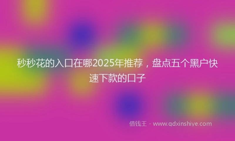 秒秒花的入口在哪2025年推荐，盘点五个黑户快速下款的口子