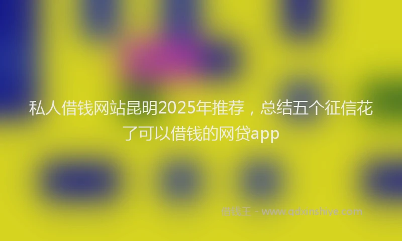 私人借钱网站昆明2025年推荐，总结五个征信花了可以借钱的网贷app
