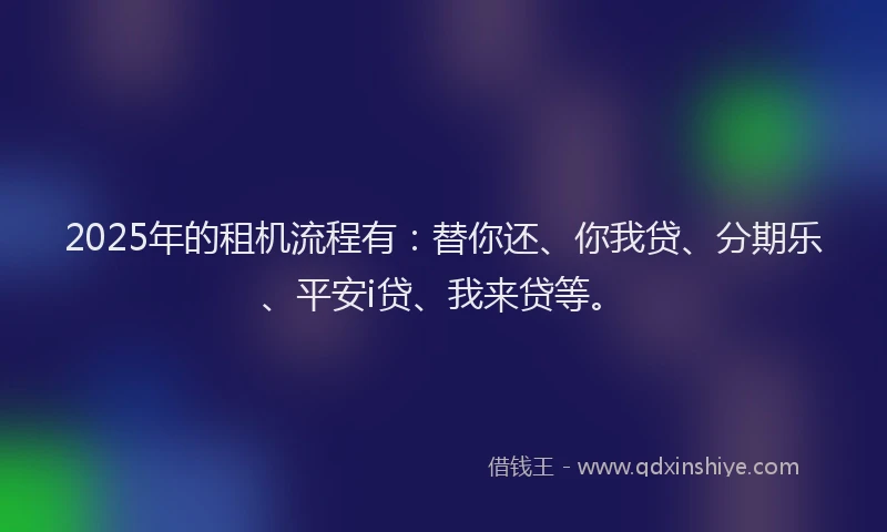 2025年的租机流程有：替你还、你我贷、分期乐、平安i贷、我来贷等。