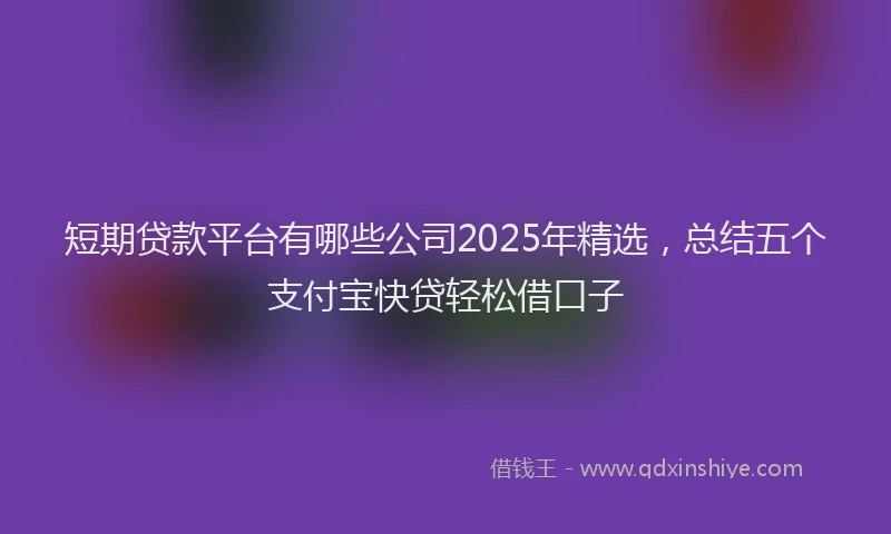 短期贷款平台有哪些公司2025年精选，总结五个支付宝快贷轻松借口子
