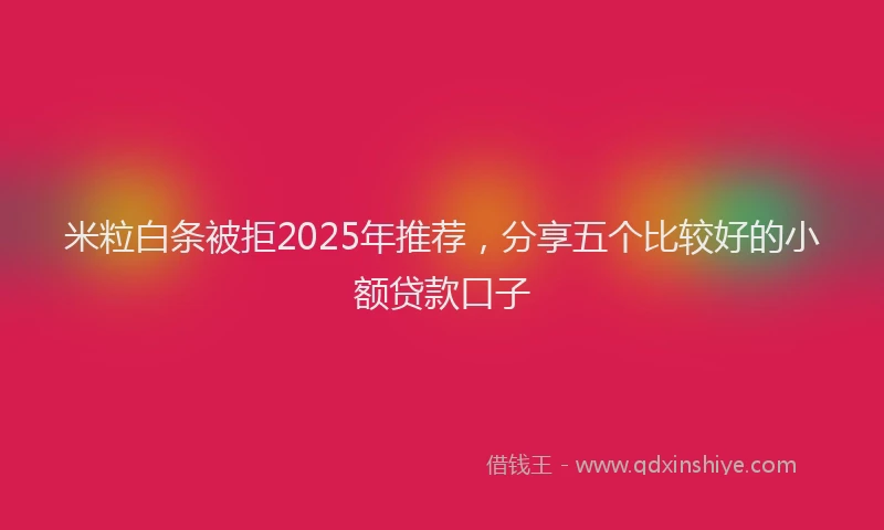 米粒白条被拒2025年推荐，分享五个比较好的小额贷款口子