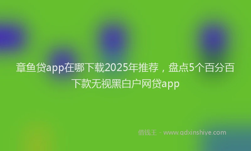 章鱼贷app在哪下载2025年推荐，盘点5个百分百下款无视黑白户网贷app