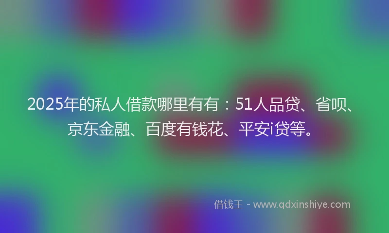 2025年的私人借款哪里有有：51人品贷、省呗、京东金融、百度有钱花、平安i贷等。