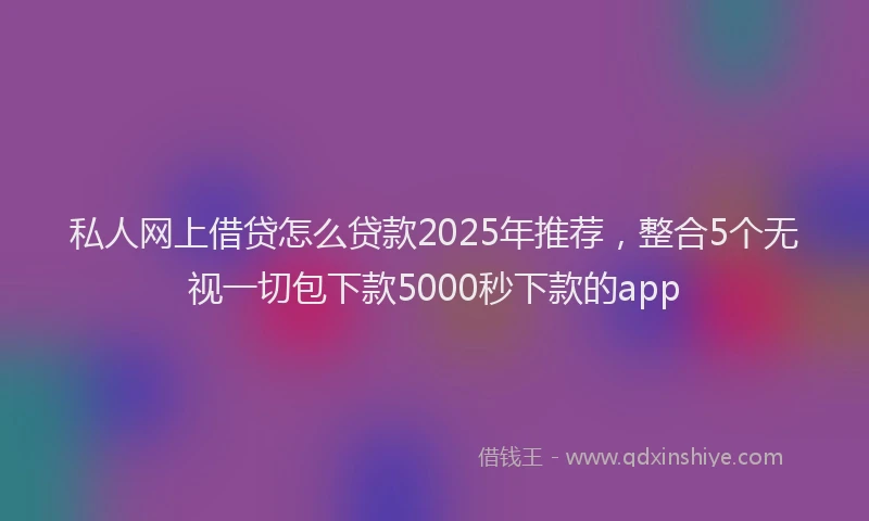 私人网上借贷怎么贷款2025年推荐，整合5个无视一切包下款5000秒下款的app