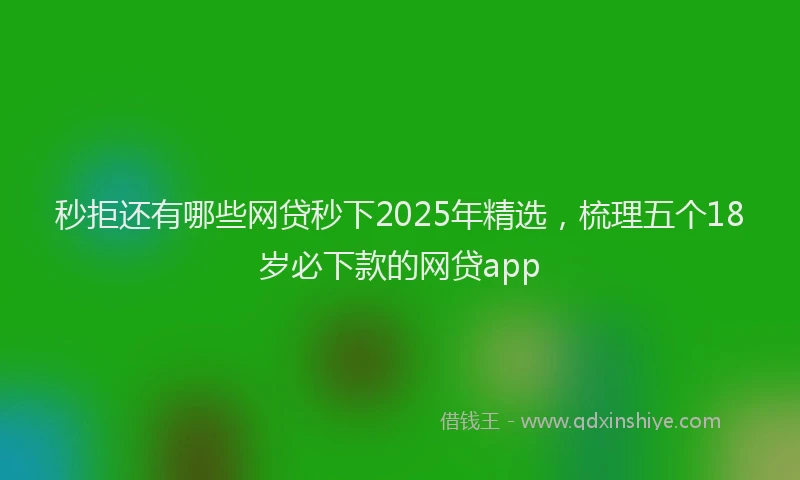 秒拒还有哪些网贷秒下2025年精选，梳理五个18岁必下款的网贷app