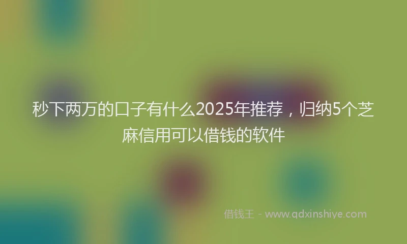 秒下两万的口子有什么2025年推荐，归纳5个芝麻信用可以借钱的软件