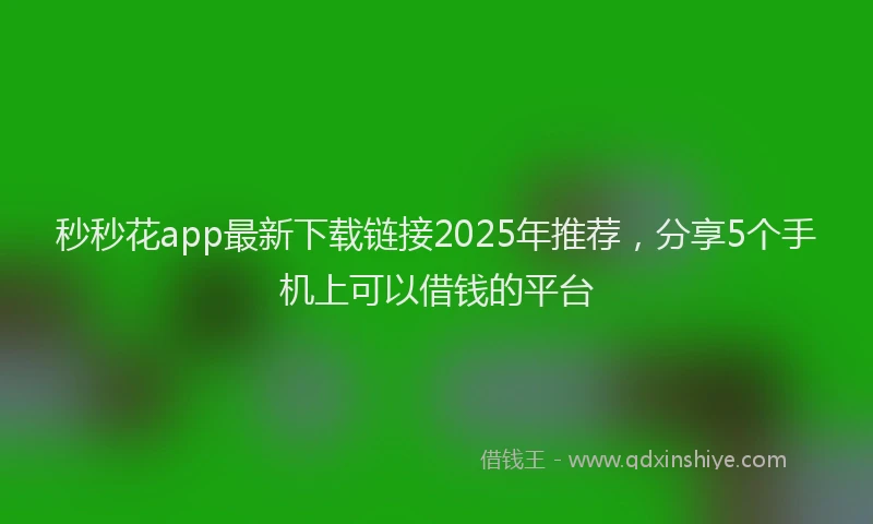 秒秒花app最新下载链接2025年推荐，分享5个手机上可以借钱的平台