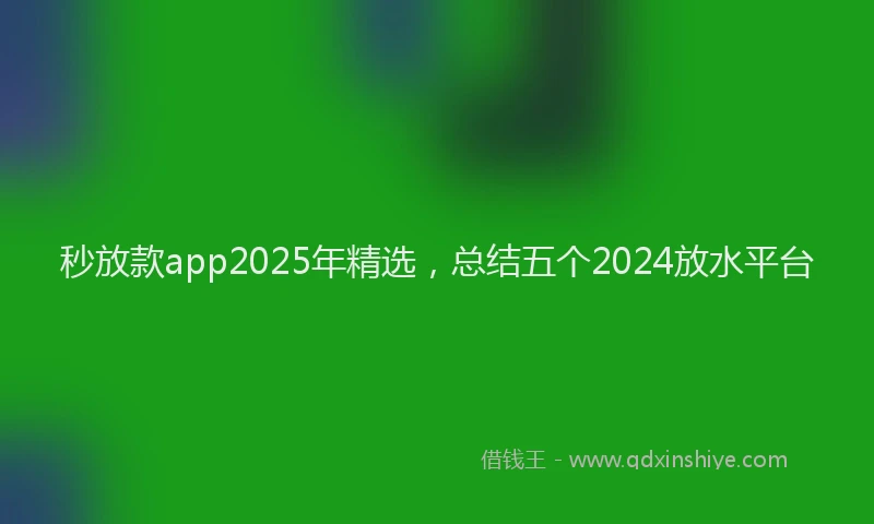 秒放款app2025年精选，总结五个2024放水平台