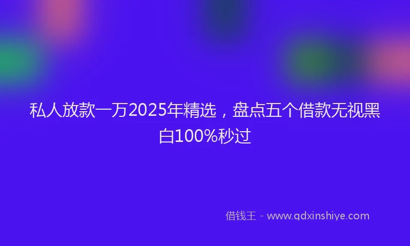 私人放款一万2025年精选，盘点五个借款无视黑白100%秒过