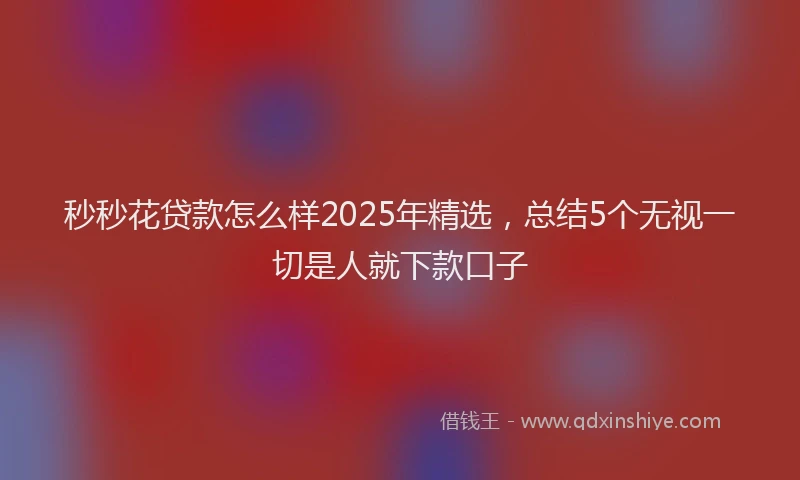 秒秒花贷款怎么样2025年精选，总结5个无视一切是人就下款口子