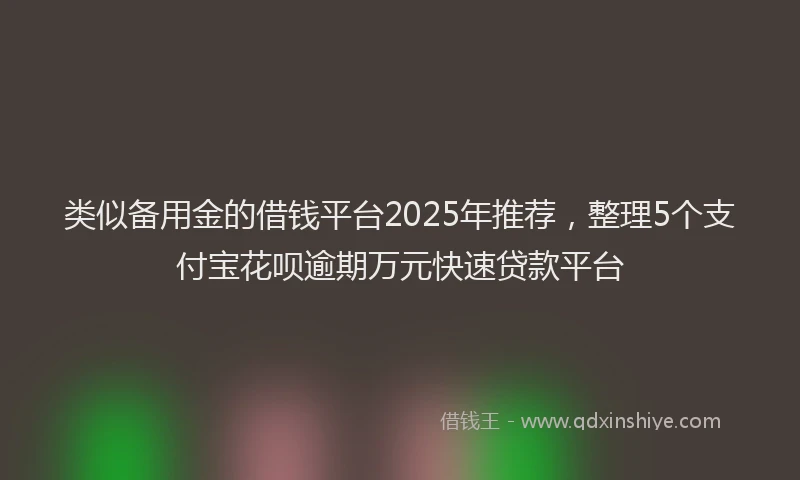 类似备用金的借钱平台2025年推荐，整理5个支付宝花呗逾期万元快速贷款平台