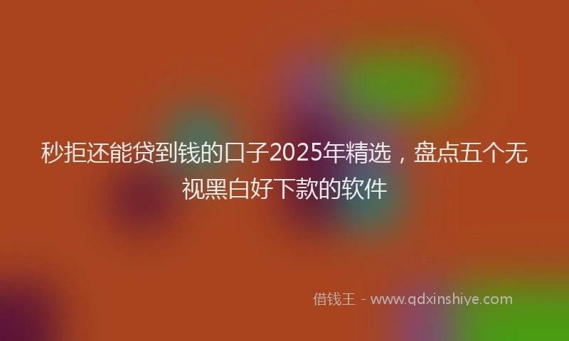 秒拒还能贷到钱的口子2025年精选，盘点五个无视黑白好下款的软件
