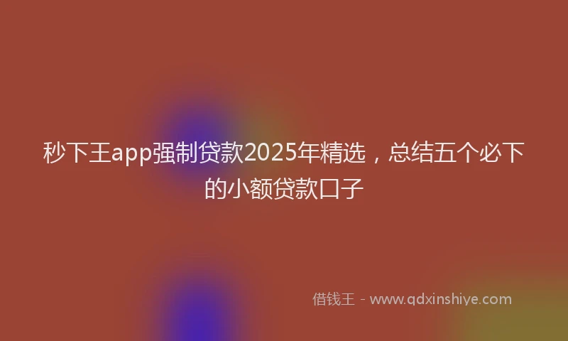 秒下王app强制贷款2025年精选，总结五个必下的小额贷款口子
