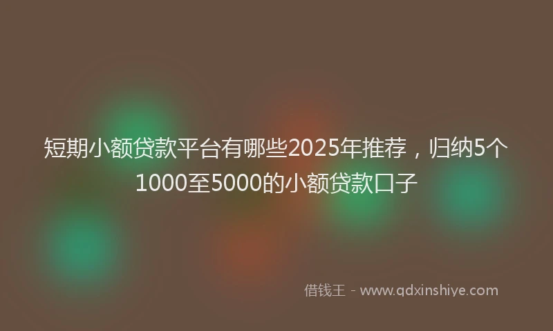 短期小额贷款平台有哪些2025年推荐，归纳5个1000至5000的小额贷款口子