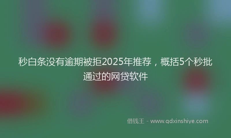 秒白条没有逾期被拒2025年推荐,概括5个秒批通过的网贷软件