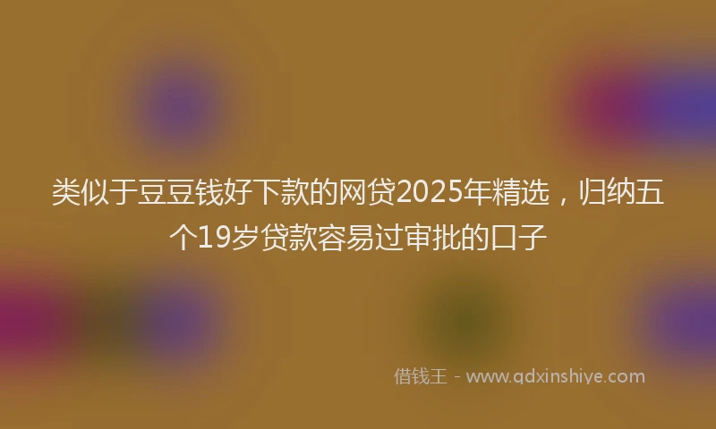 类似于豆豆钱好下款的网贷2025年精选，归纳五个19岁贷款容易过审批的口子
