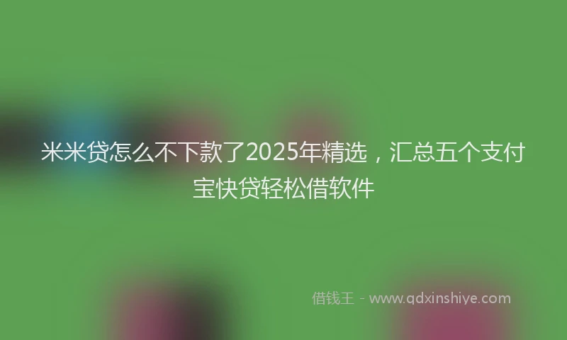 米米贷怎么不下款了2025年精选，汇总五个支付宝快贷轻松借软件