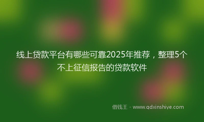 线上贷款平台有哪些可靠2025年推荐，整理5个不上征信报告的贷款软件