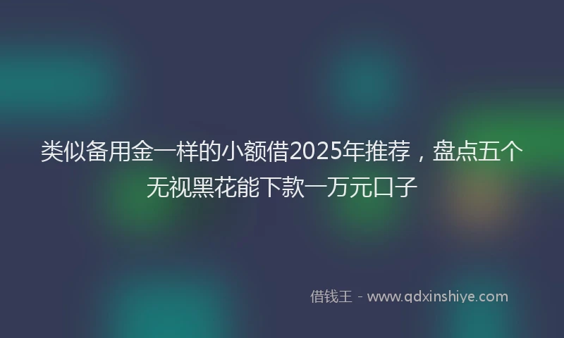 类似备用金一样的小额借2025年推荐，盘点五个无视黑花能下款一万元口子