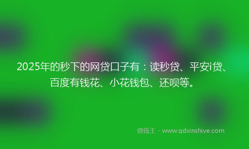 2025年的秒下的网贷口子有：读秒贷、平安i贷、百度有钱花、小花钱包、还呗等。