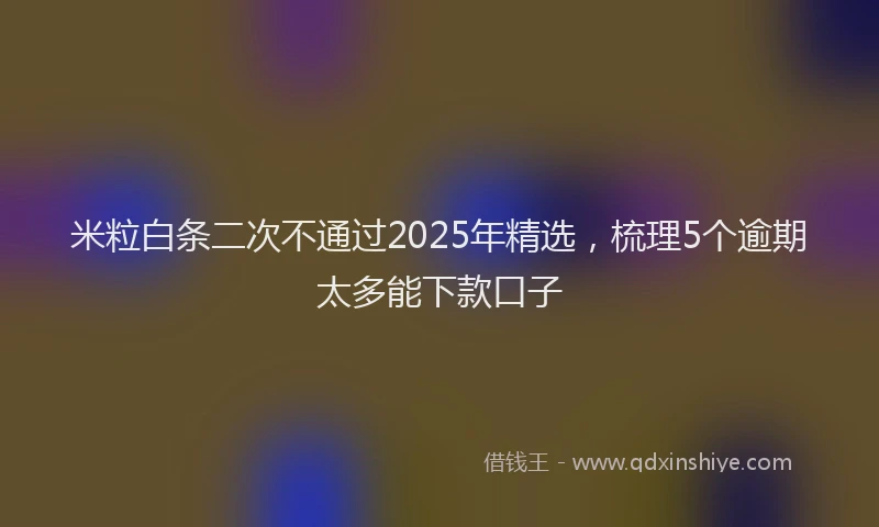 米粒白条二次不通过2025年精选，梳理5个逾期太多能下款口子
