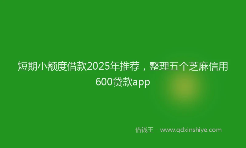 短期小额度借款2025年推荐，整理五个芝麻信用600贷款app