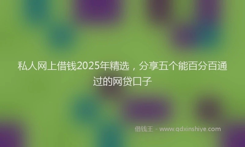 私人网上借钱2025年精选，分享五个能百分百通过的网贷口子
