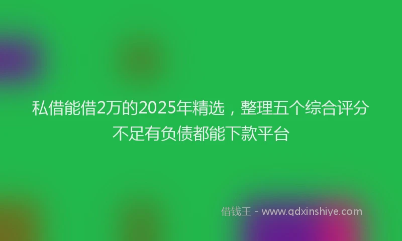 私借能借2万的2025年精选，整理五个综合评分不足有负债都能下款平台