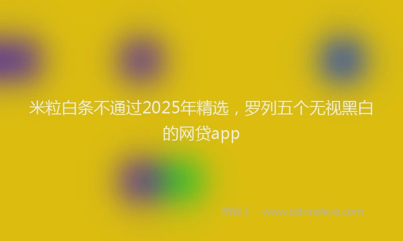 米粒白条不通过2025年精选，罗列五个无视黑白的网贷app