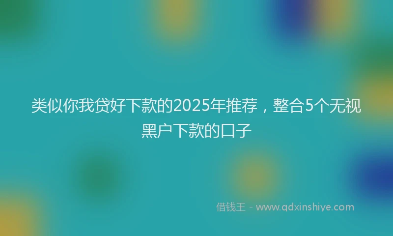 类似你我贷好下款的2025年推荐，整合5个无视黑户下款的口子