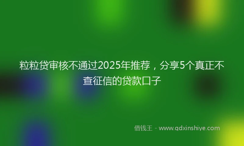 粒粒贷审核不通过2025年推荐，分享5个真正不查征信的贷款口子