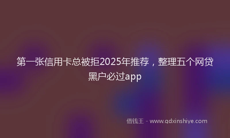 第一张信用卡总被拒2025年推荐，整理五个网贷黑户必过app